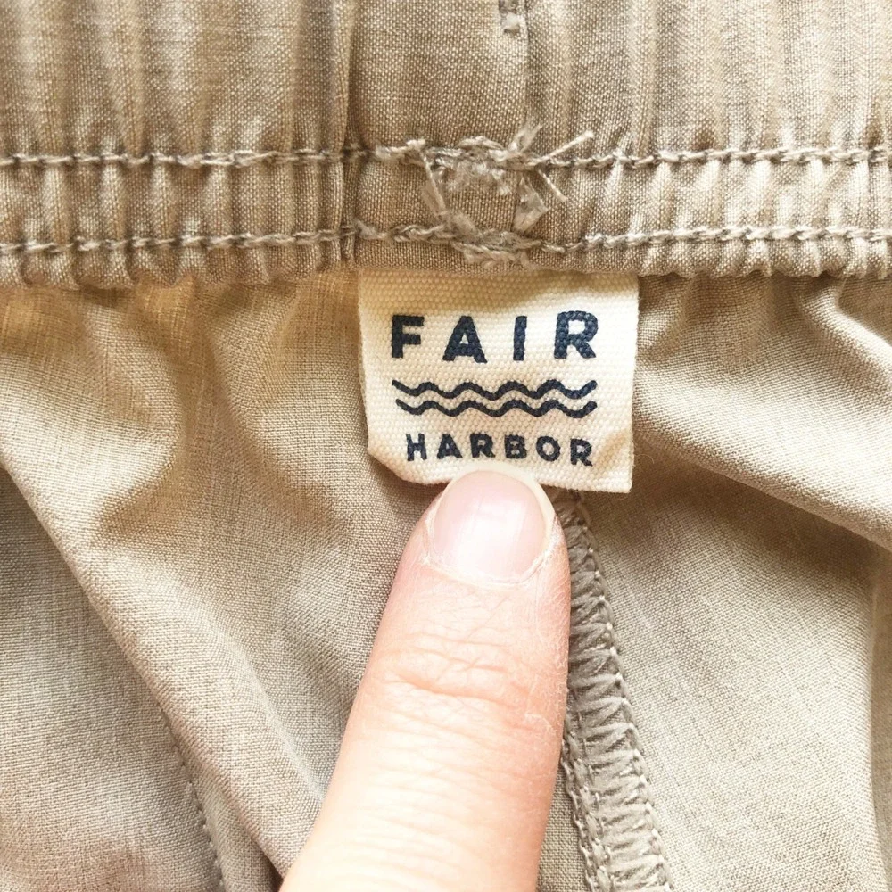 Fair Harbor Pants Mens Large One Pant Khaki Tan Stretch Straight Leg Chino